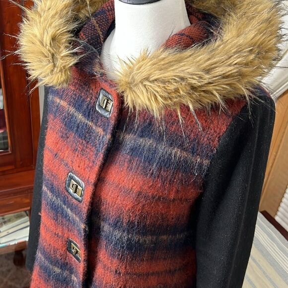 ELEVENSES Anthropologie Berwick Wool Blend Swing Coat Size Medium - Picture 4 of 10